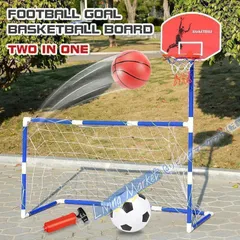 【新品未使用】 サッカーゴール バスケットゴール 2in1ミニ サッカー フットサル コンパクト 子ども 部屋 庭 玩具 スポーツ CZH526P037のサムネイル