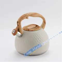 【新品未使用】 やかん 3L 笛吹きケトル ステンレス製 広口 木目調ハンドル タッチボタン 簡単開閉 大容量 IH対応 ガス対応 かわいい CZH526P302のサムネイル