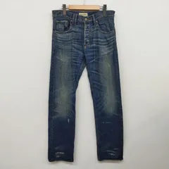 Bonds & Peace ボンズアンドピース デニム パンツ ストレート ダメージ加工 ボタンダウン パッチ Y2K グランジ メンズ コットン インディゴ E768のサムネイル