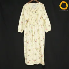 #anc イクコ IKUKO ワンピース 2 薄黄色 ロング 花柄 ナイトウェア フリル レディース [971332]