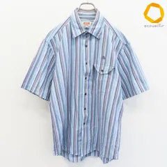 バラクータ BARACUTA 半袖シャツ ストライプ ロゴ刺繍 ロゴボタン メンズ [x1009935]のサムネイル