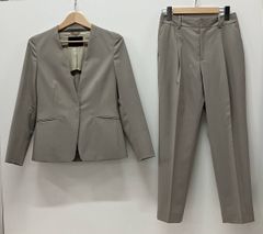 訳あり セオリー 麻混 ノーカラージャケット パンツ セットアップ
