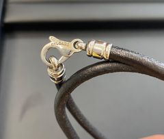 BVLGARI ブルガリ レザー5連チョーカー ブラック シルバー金具 未使用