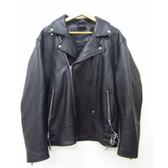 BAPE BLACK エイプ ブラック LEATHER BIKER JACKET レザー バイカー ジャケット ダブル ライダース 黒 サイズ:XL★FG7877のサムネイル
