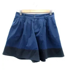 コムサイズム COMME CA ISM キュロット ショートパンツ 短パン M 紺 ネイビー 黒 ブラック /HO7のサムネイル