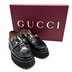 GUCCI グッチ ホースビット 厚底 ローファー ブラック 37 1/2 - メルカリ