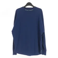 パームエンジェルス PALM ANGELS ロゴプリント クルーネック ロングスリーブTシャツ カットソー 長袖 S ネイビー PMAB001S22JER001 国内正規のサムネイル