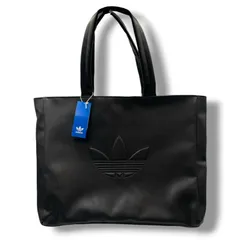 新品 タグ付 未使用 adidas originals アディダスオリジナルス ポリウレタンショッパーバッグ アウトライントレフォイル 2024年製 ブラック 黒 レディース ゴーゴー古着セントラルパーク名古屋店 24 No.久1957のサムネイル