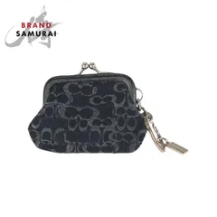 COACH コーチ シグネチャー ブラック 黒 シルバー金具 キャンバス/レザー コインケース 小銭入れ 男女兼用 レディース 602623【中古】