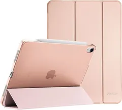 ProCase iPad Air 11インチ ケース M4 2026  M3 2025 M2 2024  iPad Air 第5世代 2022 第4世代 2020 軽量 スタンド 三つ折り 保護ケース 半透明 Apple Pencil 2対応 ローズゴールド