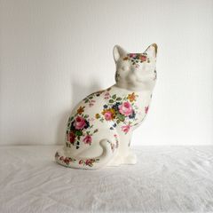 ヴィンテージ イタリア マンチョーリ陶器 レイモア 釉薬 テラコッタ 猫