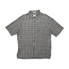 90s 00s アルファニ チェック レーヨン ブレンド メッシュ シャツ 半袖 サイズ Lのサムネイル