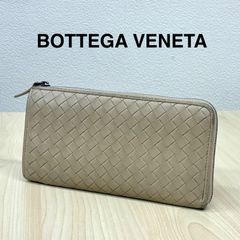 完売品】ボナベンチュラ 長財布 シボ革 ロゴ型押し グレージュ 