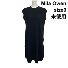 □ 未使用 ミラオーウェン Mila Owen カットソーワンピース ノースリーブ ミモレ丈 半袖 Iライン ワッフル 綿混 0 S 7号 レディース S6E442