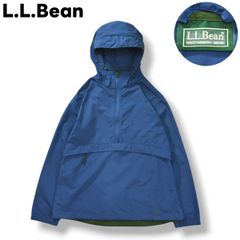 [클래식] 엘 엘빈 LLBean 아노락 파커 나일론 재킷 지퍼 업 윈드 브레이커 L 블루 x 그린 아웃도어 웨어 레이디스
