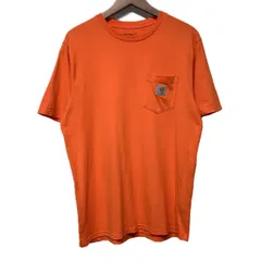 【中古】　Carhartt　Tシャツ　半袖　カットソー　トップス　クルーネック　無地　ポケT　胸ポケット　ワンポイント　ブランドロゴ　アメカジ　古着　/1103
