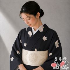 極上品黒地 正絹飛び柄小紋 袷 手縫い仕立てガード加工済み - メルカリ