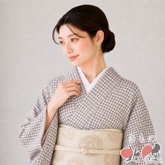 キモノバイナデシコ 片貝木綿 グレンチェック茶やまと - メルカリ