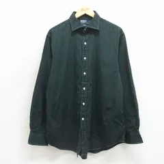 XL/古着 ラルフローレン 長袖 ブランド シャツ メンズ 90年代 90s コットン 緑 ストライプ 26apr30