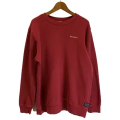 【中古】　Columbia　スウェット　長袖　トレーナー　トップス　クルーネック　裏起毛　無地　ワンポイント　刺しゅう　アウトドア　古着　/1151
