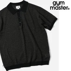gym master ジムマスター メッシュ編み ボーダーニットポロ 半袖 サマーニット G721759 ブラックチャコールのサムネイル