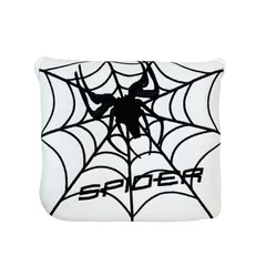 パターカバー マレット 用 センターシャフト 用 スパイダー センターシャフト オデッセイ 2ボール ・テーラーメイド スパイダーパター 対応 マグネット開閉 Spider 刺繍 4カラー (spider黒網（白）, センターシャフト用)