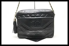 ■CHANEL 1番台 マトラッセ フリンジ GD金具 レザー チェーンショルダーバッグ シャネル ■0514pl29738