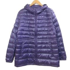 ユニクロ 中綿ジャケット XL 紫 パープル フード ブルゾン アウター 