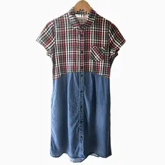 Arnold Palmer アーノルドパーマー　半袖シャツワンピース　ワンピース　ドッキングワンピース　チェック　デニム　Mサイズのサムネイル