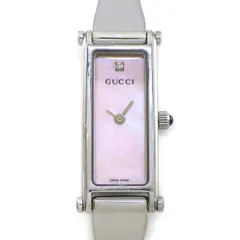 グッチ GUCCI 腕時計 ブレスウォッチ 1500L 1ポイント ダイヤインデックス レクタンギュラー ピンク マザーオブパール文字盤 ホースビット クラスプ SS クオーツアナログ 【中古】のサムネイル