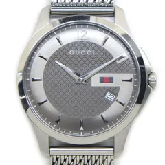 グッチ GUCCI 腕時計 Gタイムレス 126.3/YA126315 ディアマンテ グレー文字盤 メッシュベルト デイト SS クオーツアナログ 【中古】のサムネイル