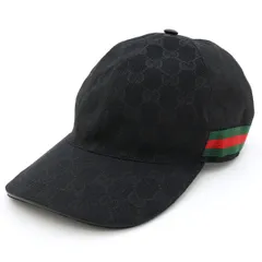 【 ほぼ未使用 】GUCCI グッチ キャップ オリジナル GGキャンバス ベースボールキャップ ブラック 59cm L 200035 KQWBG 1060 帽子 ユニセックス