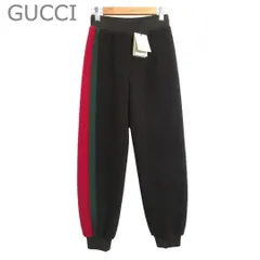新品同様 GUCCI グッチ スウェットパンツ ジョガーパンツ ウェブストライプ ボア 裾リブ ウエストゴム ブラウン サイズ10 140 キッズのサムネイル