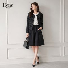 未使用☆'24年Rene/ルネ ニットカーディガン ロゴプレート ブラック36