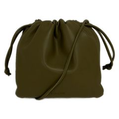 未使用品 ZARA ザラ ソフトリアルレザー 本革 巾着ショルダーバッグ 