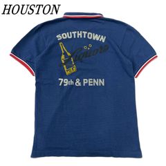 HOUSTON　ボウリングシャツ　チェーン刺繍　ドクロ　ボウリングピンボタン HOUSTON ボウリングシャツ チェーン刺繍 ドクロ ボウリングピンボタン