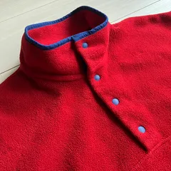 パタゴニア　Patagonia シンチラ スナップT  レッド x ネイビー メンズL ニカラグア製 FA15 synchilla snap t