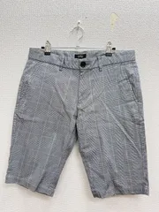 32. BURBERRY バーバリー　BLACK LABEL　チェック柄ハーフパンツ　グレー　サイズ79 メンズのサムネイル
