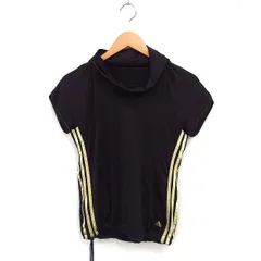 アディダス adidas 国内正規品 オフタートルネック Tシャツ 半袖 スリーストライプス スポーツウエア M ブラウン 茶 /FT4
