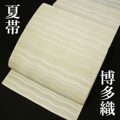 袋帯 夏帯 絽 パステルミント 箔糸 長さ4m56㎝ お洒落 正絹 