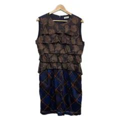 DRIES VAN NOTEN(ドリスヴァンノッテン) ワンピース サイズ40 XL レディース美品  ブラウン×ブルー×マルチ