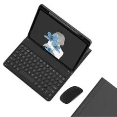 新品 マウス付き iPad Pro13 2024 キーボード ケース かわいい 丸いキー iPad Pro 2024 13インチ ケース 分離式 Bluetoothワイヤレス キーボード Apple Pencil 収納 仕事 スタンド機能 手帳型，黒