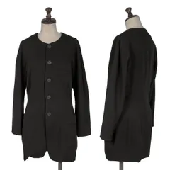 ヨウジヤマモトYohji Yamamoto×THE GINZA STORY ウールギャバノーカラージャケット 黒M位のサムネイル