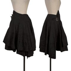 Tricom de Galson Tricot COMME des GARCONS 전환 자가드 드레이 플랩 스커트 블랙 S