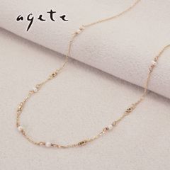 agete アガット 淡水 パール 10K ロング ネックレス 60cm agete k10 淡水パール アガットロングネックレス60㎝ 10金 10K - メルカリ