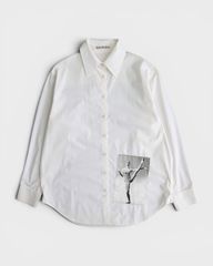 Acne Studios ホワイト アシンメトリー長袖 ブラウス - メルカリ