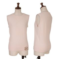 CHANEL 97P シャネル ニット ココボタン ピンク ノースリーブ - メルカリ