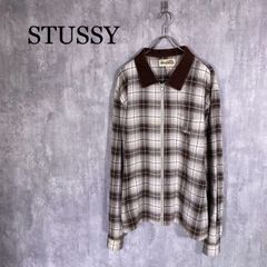 stussy 00s オンブレチェック ジップアップ ネルシャツ ステューシー
