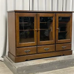 4006 越後民芸 ナラ材 サイドボード / コロニアル クラシック 民芸家具 和モダン リビング ボード キャビネット 飾り棚 神奈川県秦野市/A3のサムネイル