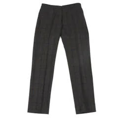 メゾンマルタンマルジェラMaison Martin Margiela 14 ウールオーバーチェックテーパードパンツ グレー茶青44のサムネイル